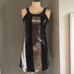Rhapsody black and silver sequin dress. Size M